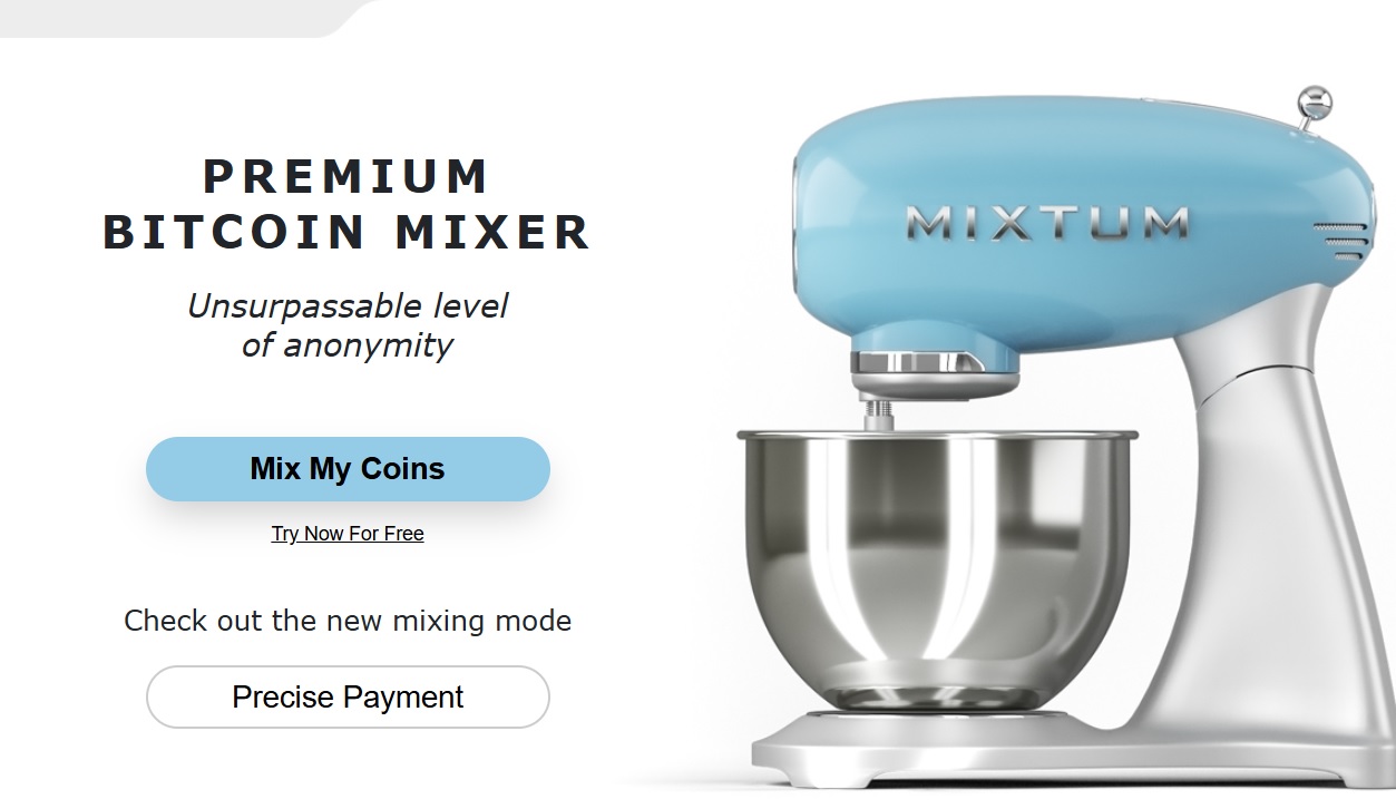 Mixtum.io review – Bitcoin mixer interface showing anonymous transaction options